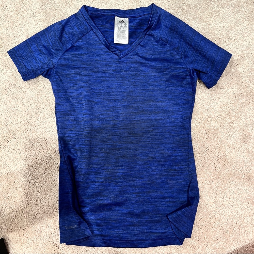 Adidas Blue V-Neck Tee